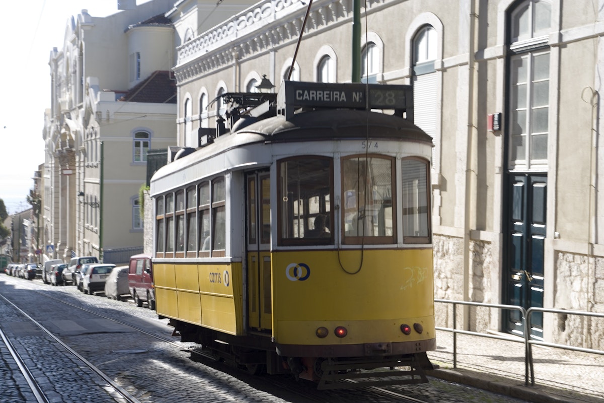Tram in streets of Graca.