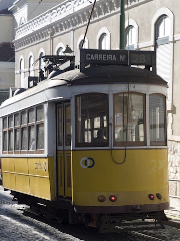 Tram in streets of Graca.