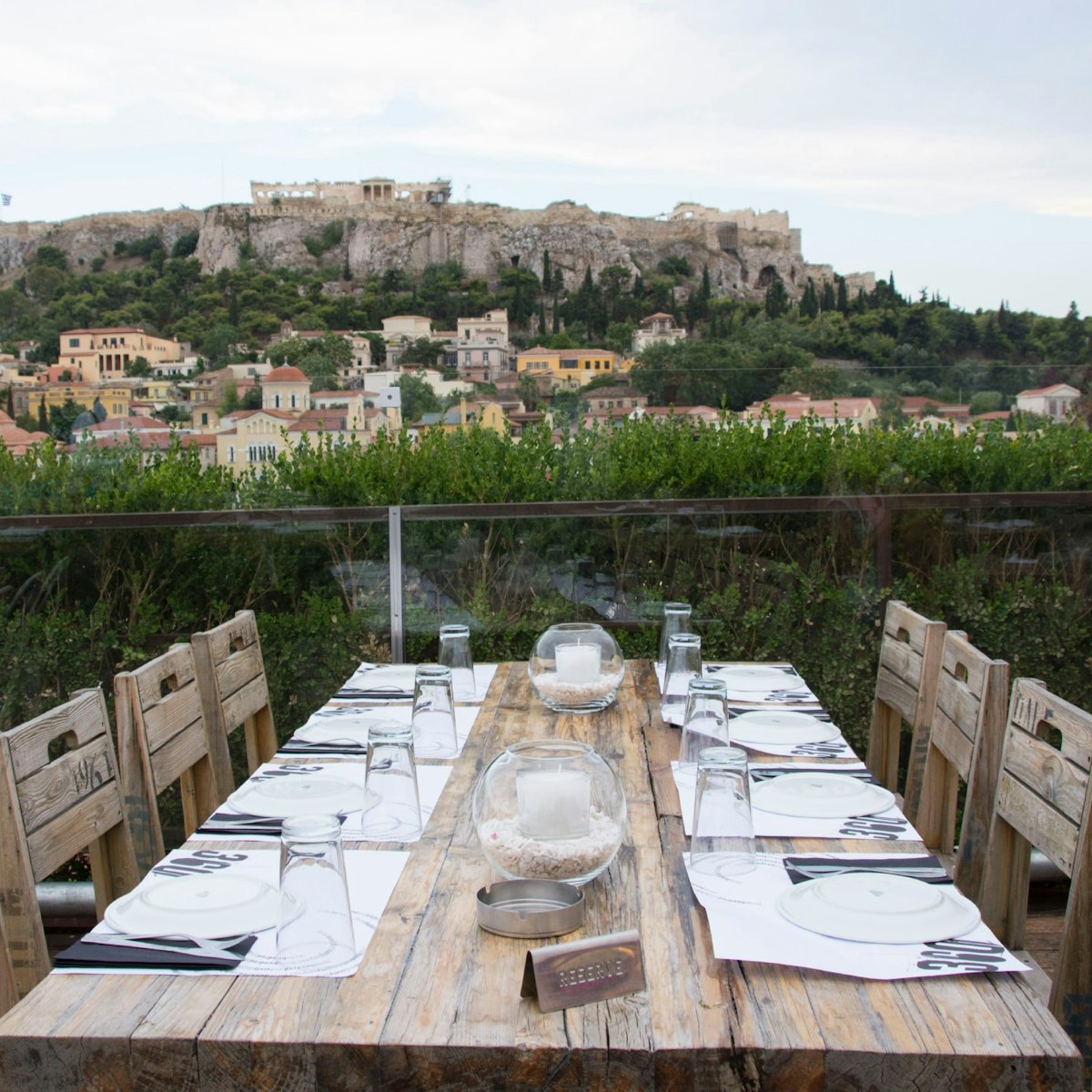 The rooftop restaurant of 360 Degrees hotel in Athens