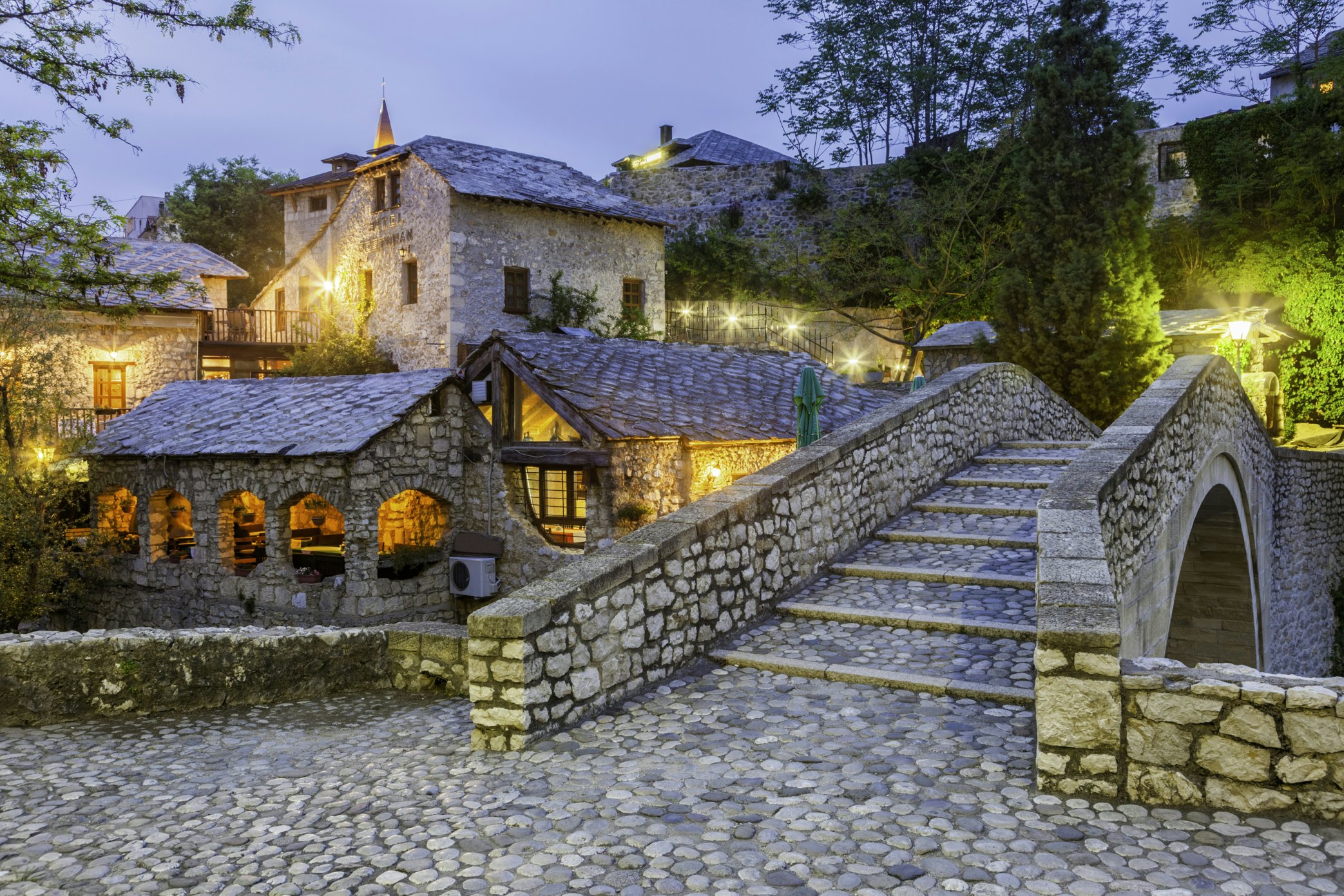 Small stone bridge in Mostar, Bosnia and Herzegovina.