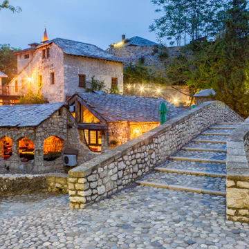 Small stone bridge in Mostar, Bosnia and Herzegovina.