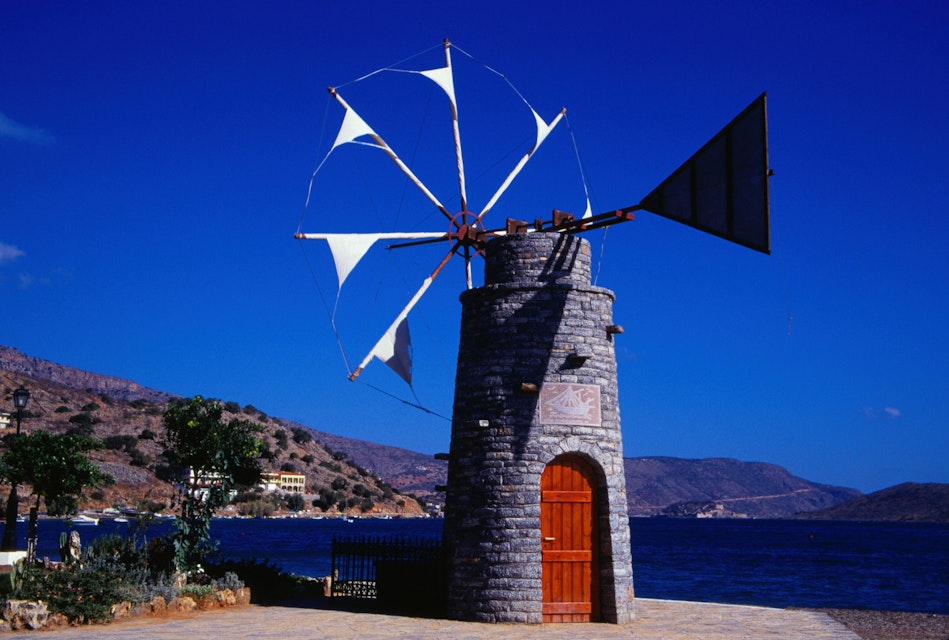 Windmill on the coastline - Sitia, Lasithi Province, Crete