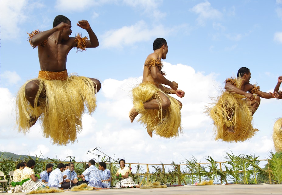 Fijian dancers at 10th Festival of Pacific Arts.