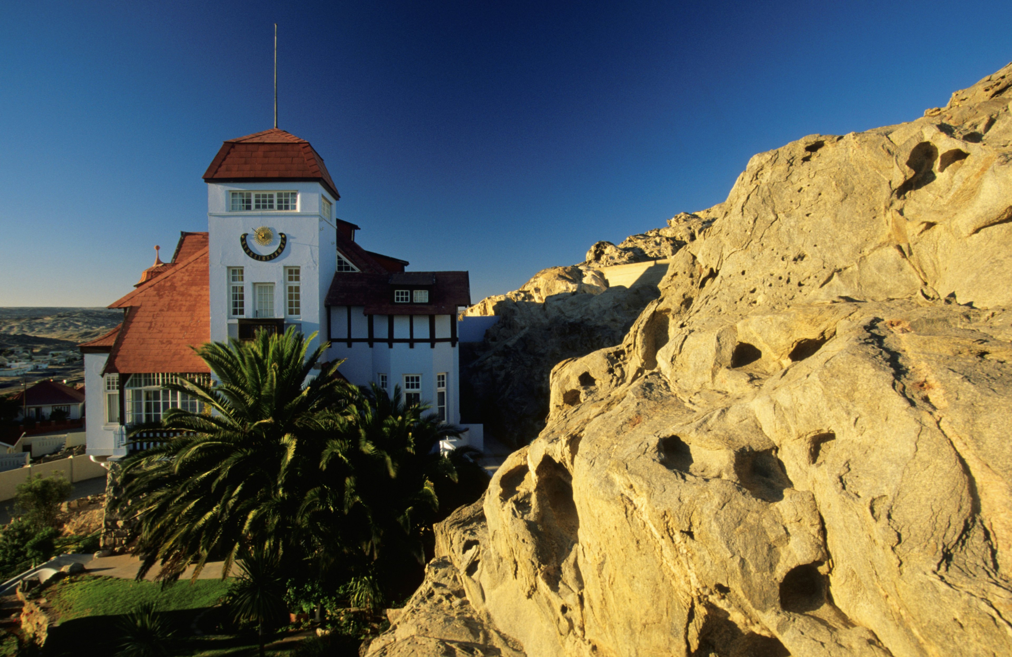 German colonial building or Goerke Haus situated on the Diamantberg (mountain).