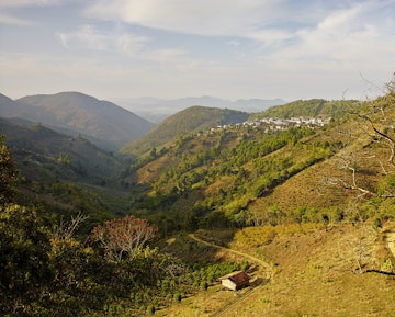 Overview of fruit plantations in the hills above Kalaw.