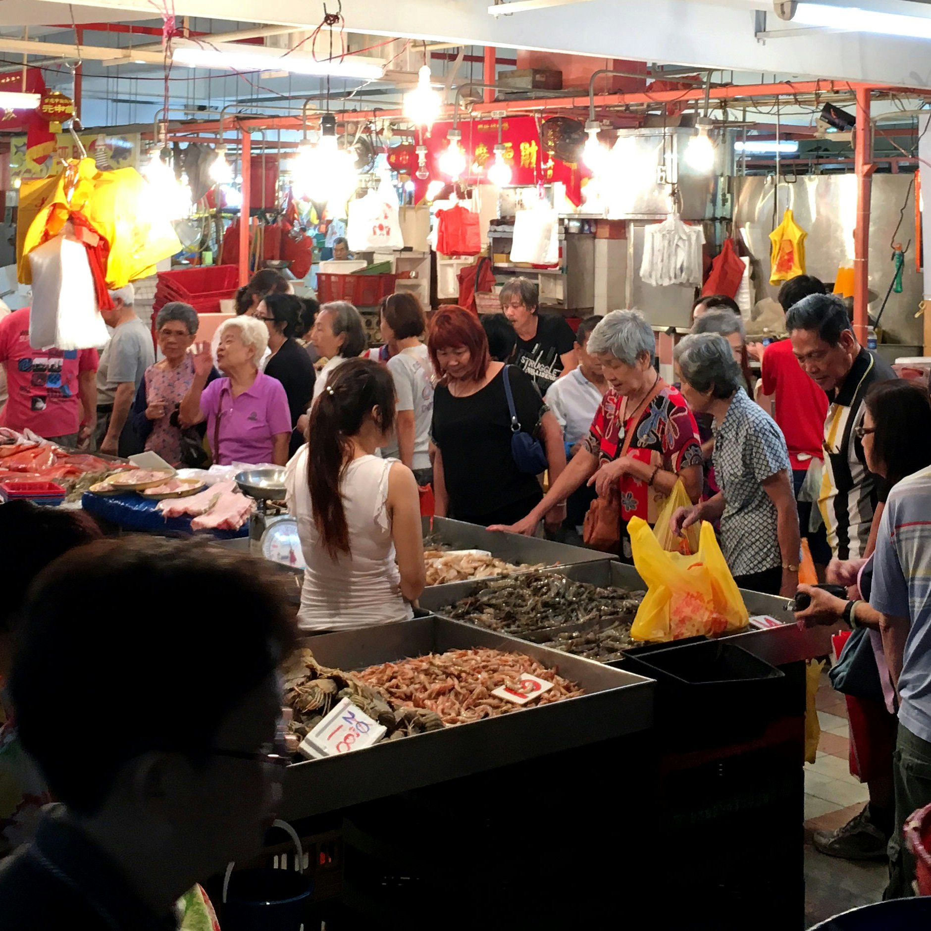 Seafood at Chinatown Wet Markets