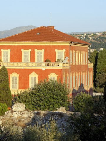France, Alpes Maritimes, Nice, district of Cimiez Hill, museums and archaeological sites, thermal baths of the ancient Roman city of Cemenelum, Matisse museum in the background