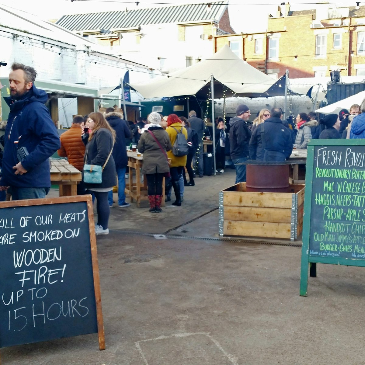 The Pitt street food market on the outskirts of Leith