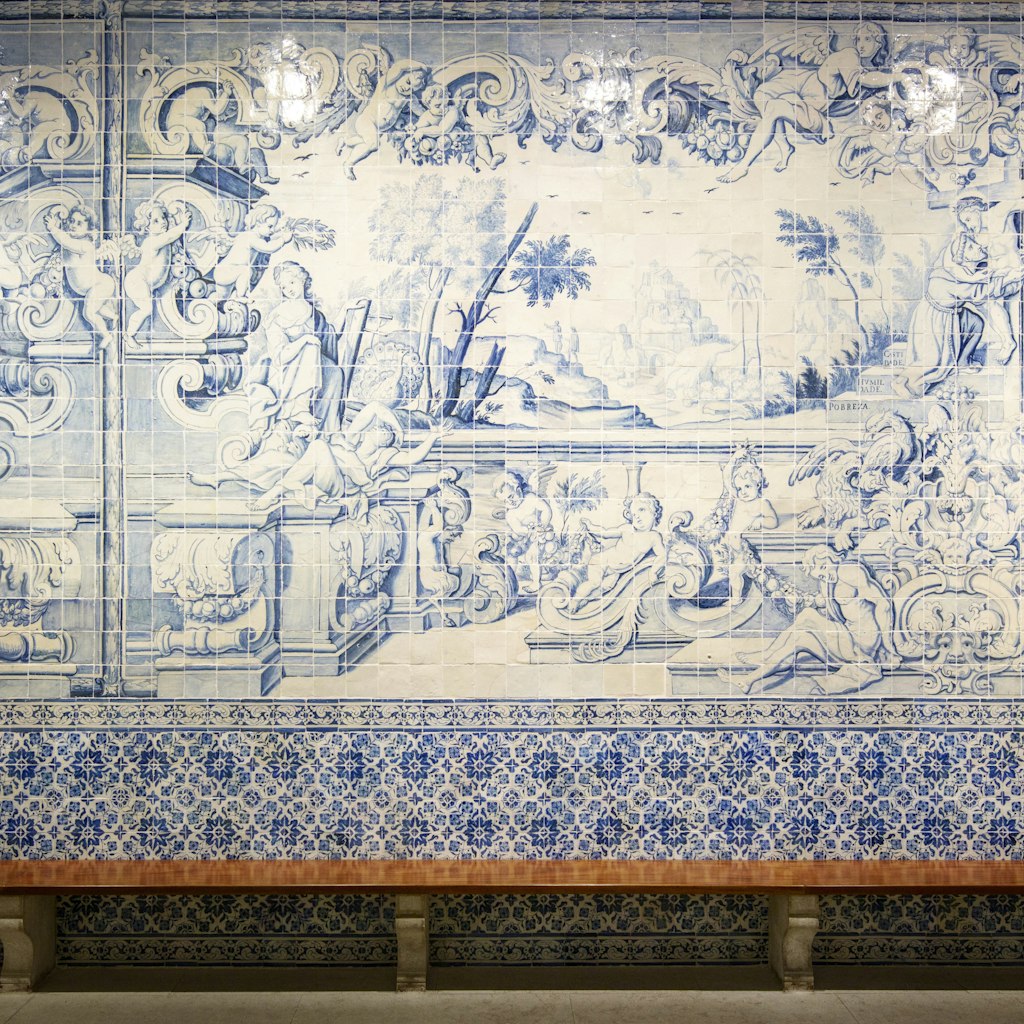 Tile detail in the Museo Nacional do Azulejo, Azulejos Museum.