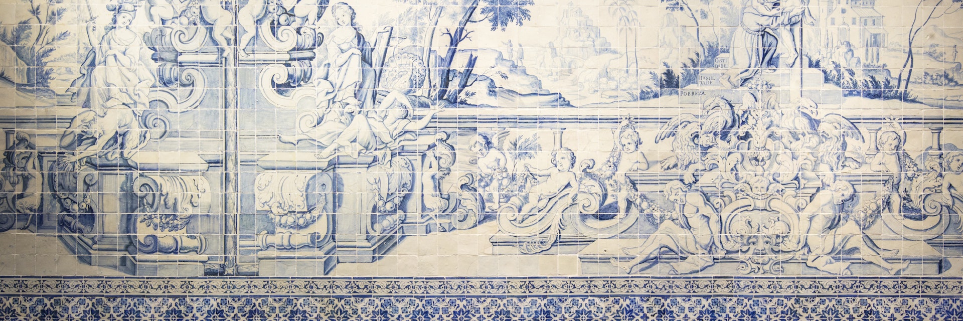 Tile detail in the Museo Nacional do Azulejo, Azulejos Museum.