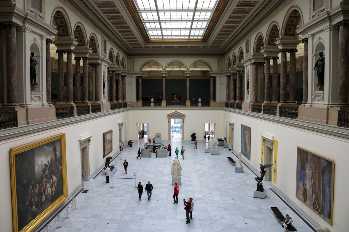 BRUSSELS, BELGIUM - August 09, 2014: General view of the Royal Museum of Fine Arts of Belgium in Brussels, one of the most visited museums in Belgium with its large art collection.; Shutterstock ID 586734455; Your name (First / Last): Daniel Fahey; GL account no.: 65050; Netsuite department name: Online Editorial; Full Product or Project name including edition: Musées Royaux des Beaux-Arts POI