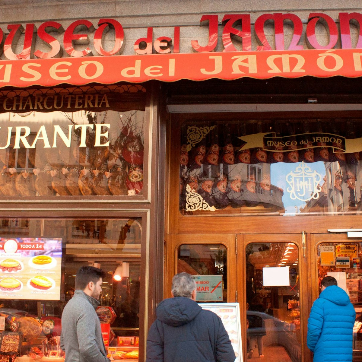 Bountiful pork products vie for attention at the Museo del Jamón.