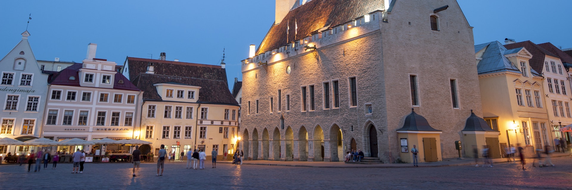 Tallinn Town Hall at dusk