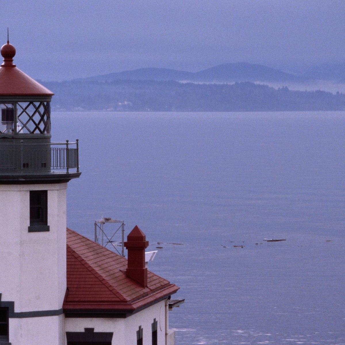 Alki Point Light Station on Alki Beach, the southern entrance to Seattle's harbour.