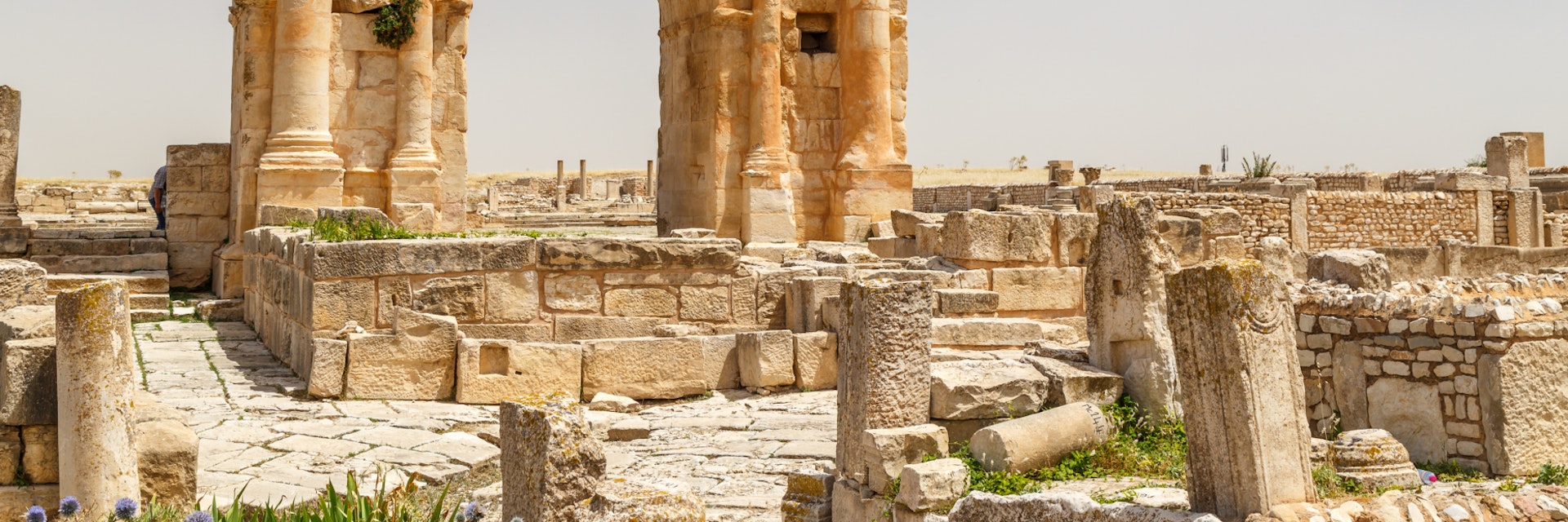 Ruins of the ancient Roman town Mactaris (modern Maktar), Tunisia; Shutterstock ID 1105238282