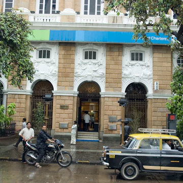 Exterior of Standard Charter building on Mahatma Gandhi Road.