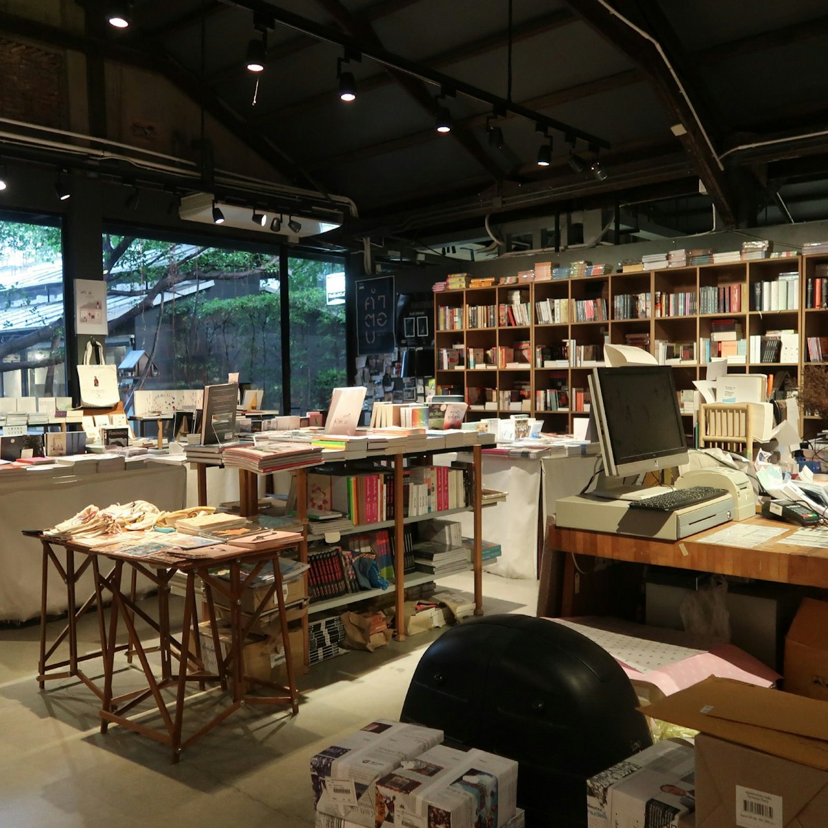 Interior shot of bookshop at the Jam Factory complex