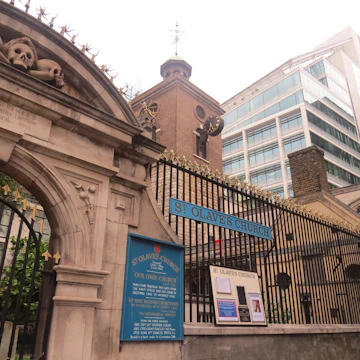 The exterior of St Olave's Church, an old church in the City of London