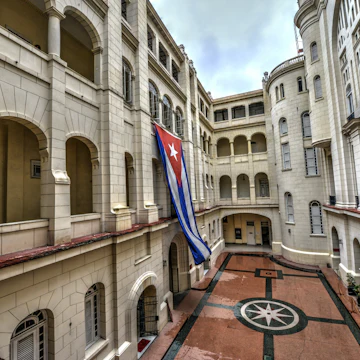 In the courtyard area of the Museum of the Revolution in Old Havana, Cuba...Cuba, February 2015 before changes in U.S.-Cuba relations began. Trip via UCLA Alumni Travel