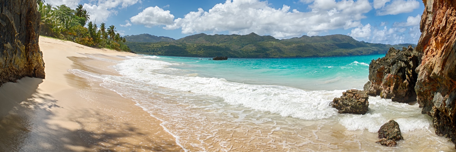 Getting mentally ready for summer!.Here is another view of Playa Breman, next to Playa Rincón, in Northeastern Dominican Republic! The image is framed by a shallow cave dug out by a fresh water spring!