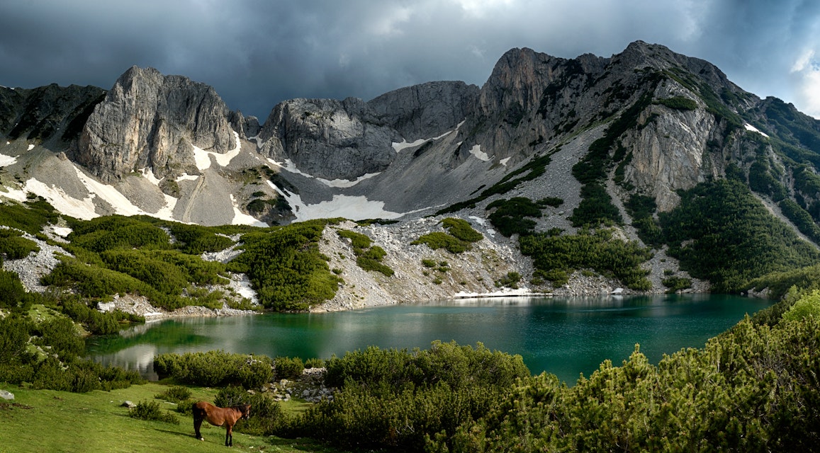 Sinanica Lake with Sinanica peak, Pirin mountain, Bulgaira