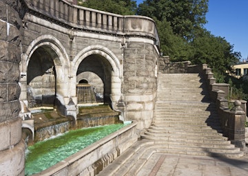 Fountain and staircase