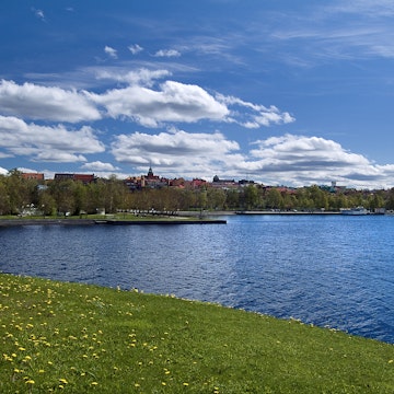 Lake Storsjon and the City of Ostersund in Jamtland, Sweden