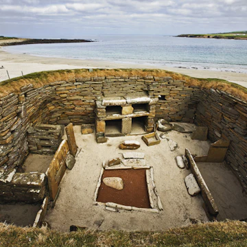 Viking settlement at Skara Brae, Orkney islands, Scotland, Uk