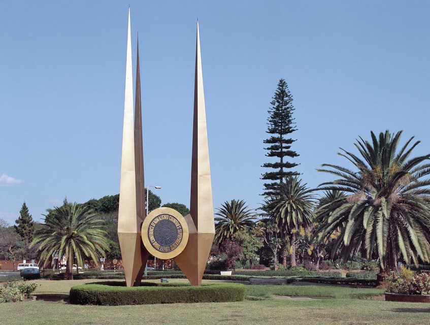 Zambia, Central Zambia, An impressive monument erected on a large round about in Lusaka, Zambias capital, to commemorate its hosting of the third conference of non-aligned nations in 1970..