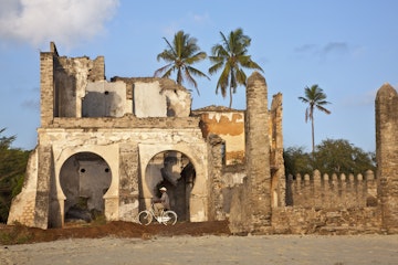 The ruins of the old German Customs House built in 1895. Between 1887 and 1891, Bagamoyo was the capital of German East Africa.