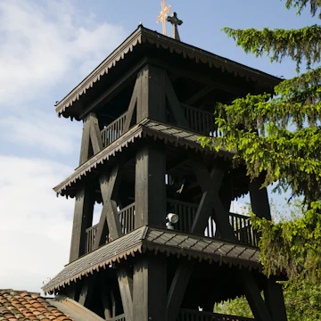 Macedonia, Skopje, Carsija Old Town, Sveti Spas Church Wooden Belltower