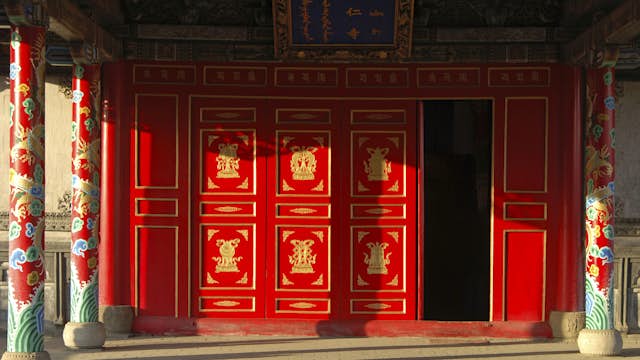 Entrance to the main temple Temple museum of the Choijin Lama Ulaan-Baatar Mongolia