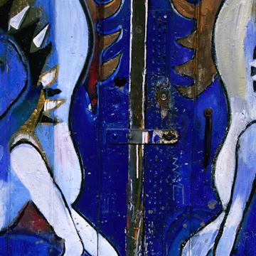 Detail of unicorn graffiti inside Christiania.