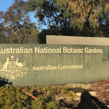 Entrance to gardens on Clunies Ross St, Acton