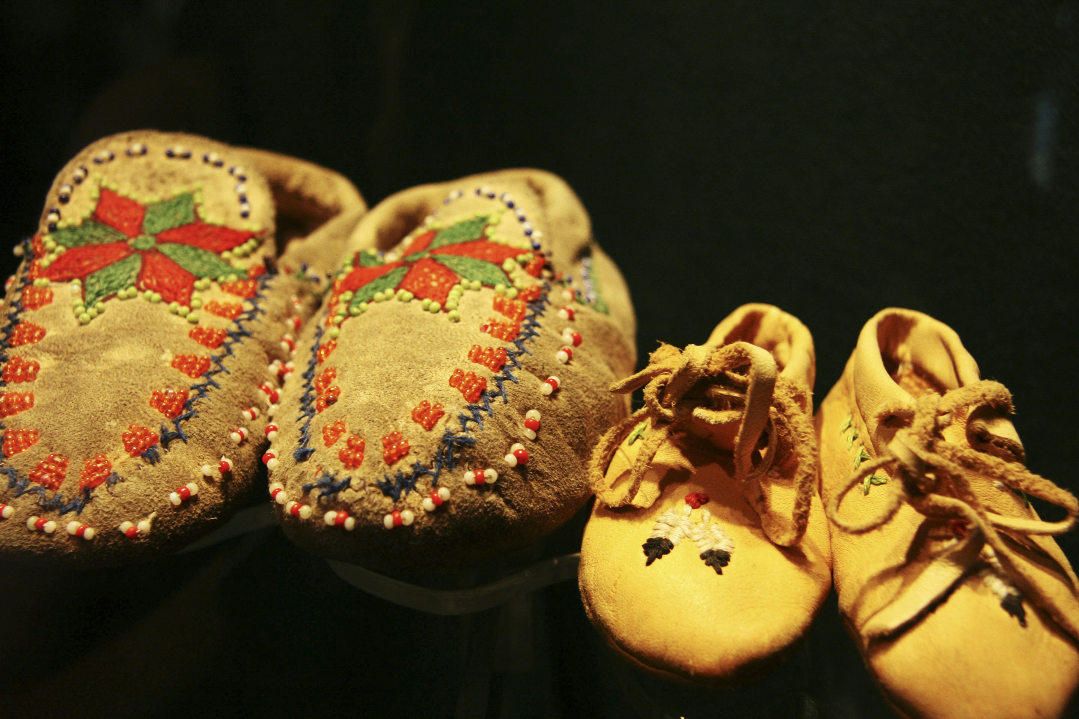 Traditional Osoyoos buckskin and beading on display at Nk'Mip Desert Cultural Centre