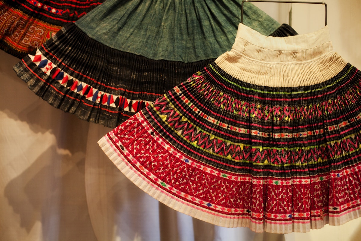 Ethnic clothes at Traditional Arts and Ethnology Centre Museum, Phousi Hill.