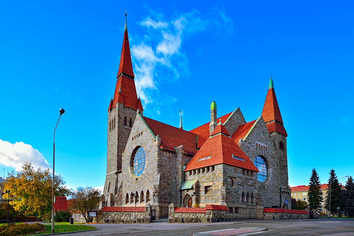 Medieval Tampere cathedral in Finland (Finnish Tampereen tuomiokirkko, Swedish Tammerfors domkyrka) is a church in Tampere, Finland. The cathedral was built between 1902 and 1907.; Shutterstock ID 71066653; Your name (First / Last): Gemma Graham; GL account no.: 65050; Netsuite department name: Online Editorial; Full Product or Project name including edition: POI imagery for LP.com