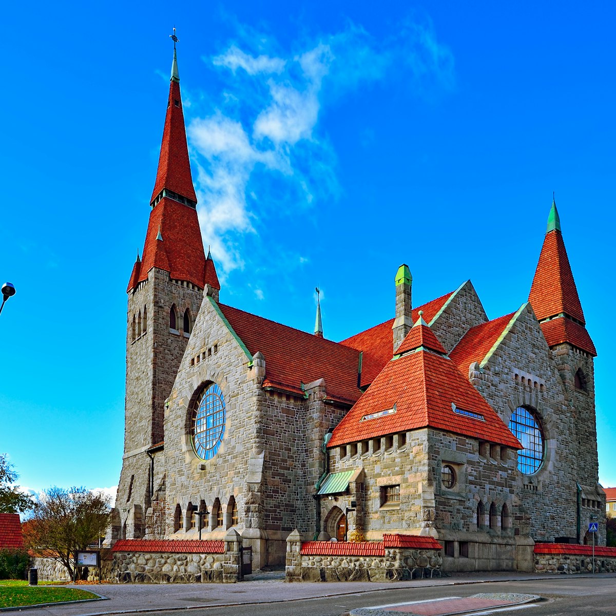 Medieval Tampere cathedral in Finland (Finnish Tampereen tuomiokirkko, Swedish Tammerfors domkyrka) is a church in Tampere, Finland. The cathedral was built between 1902 and 1907.; Shutterstock ID 71066653; Your name (First / Last): Gemma Graham; GL account no.: 65050; Netsuite department name: Online Editorial; Full Product or Project name including edition: POI imagery for LP.com