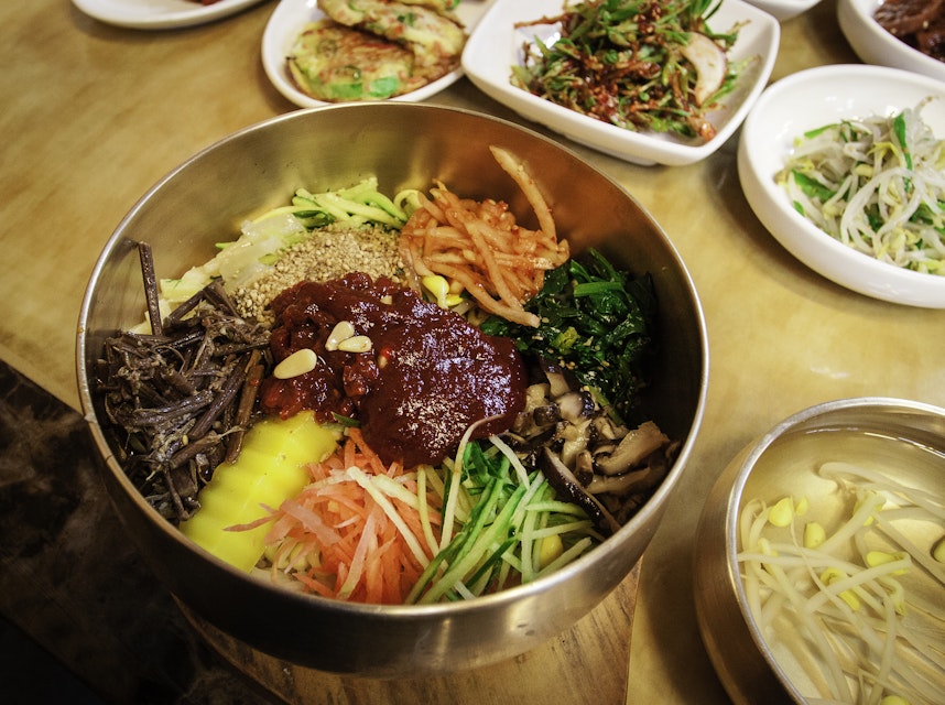 Traditional Korean food bibbimbap from Jeonju