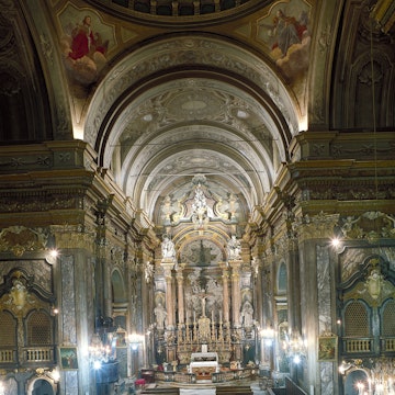 Interior church of Sant' Andrea, Bra, Italy, 17th century