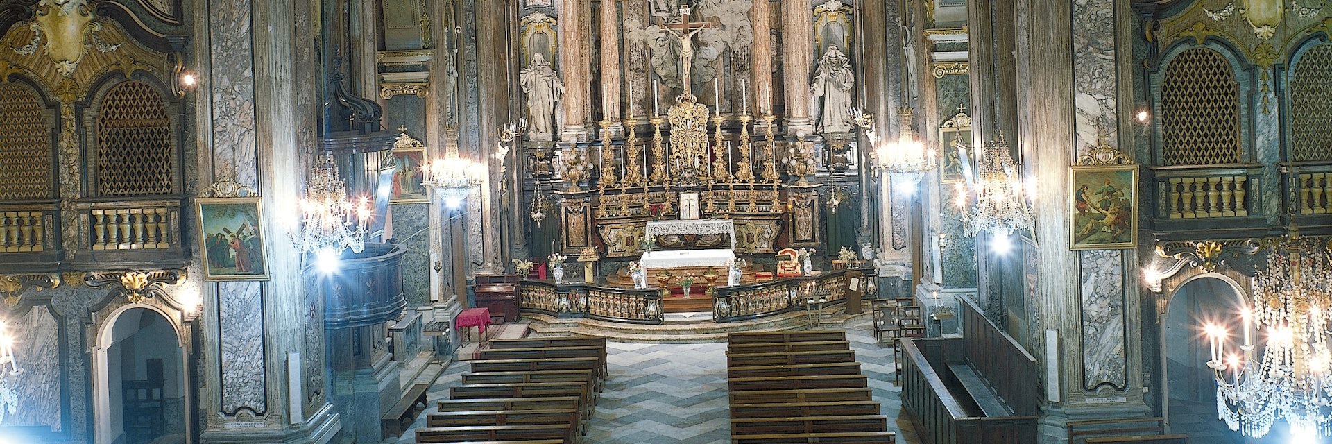 Interior church of Sant' Andrea, Bra, Italy, 17th century
