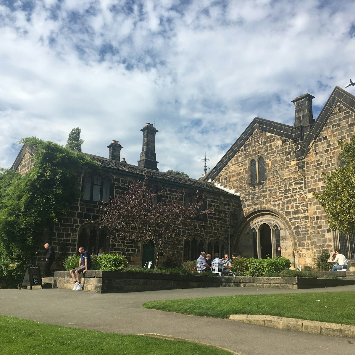 Abbey House Museum's cafe, with outdoor seating
