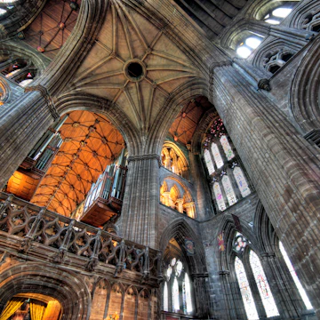 UK, Scotland, Glasgow, ceiling in St Mungo cathedral