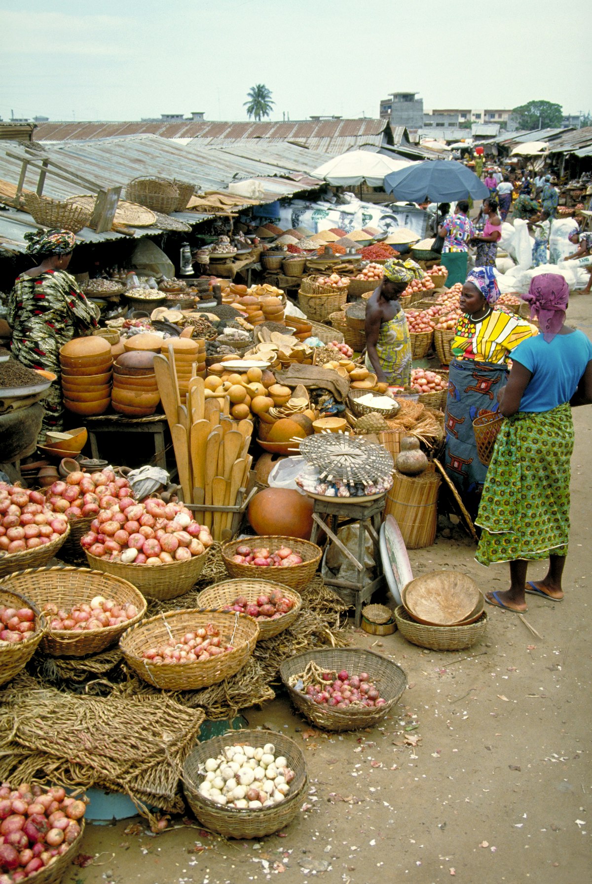 The Dantokpa Market in Cotonou, Benin, one of the largest open air markets in West Africa. (Photo by: MyLoupe/UIG via Getty Images)