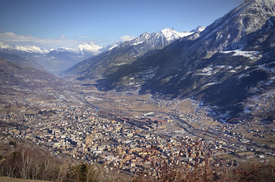City of Aosta, Italy, and its valley