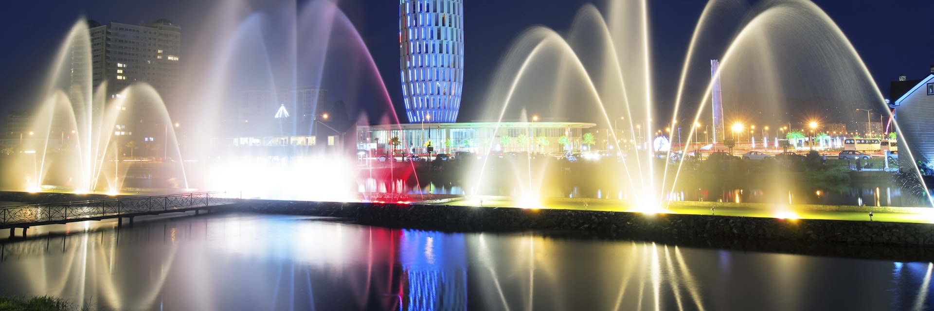 Light and music fountain in  Batumi.
