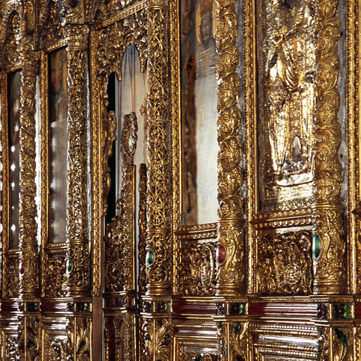 Detail from the iconostasis (baroque wood carving), Church of St Lazarus (Agios Lazaros) (built in the 9th century and rebuilt in the 17th century), Larnaca, Cyprus.