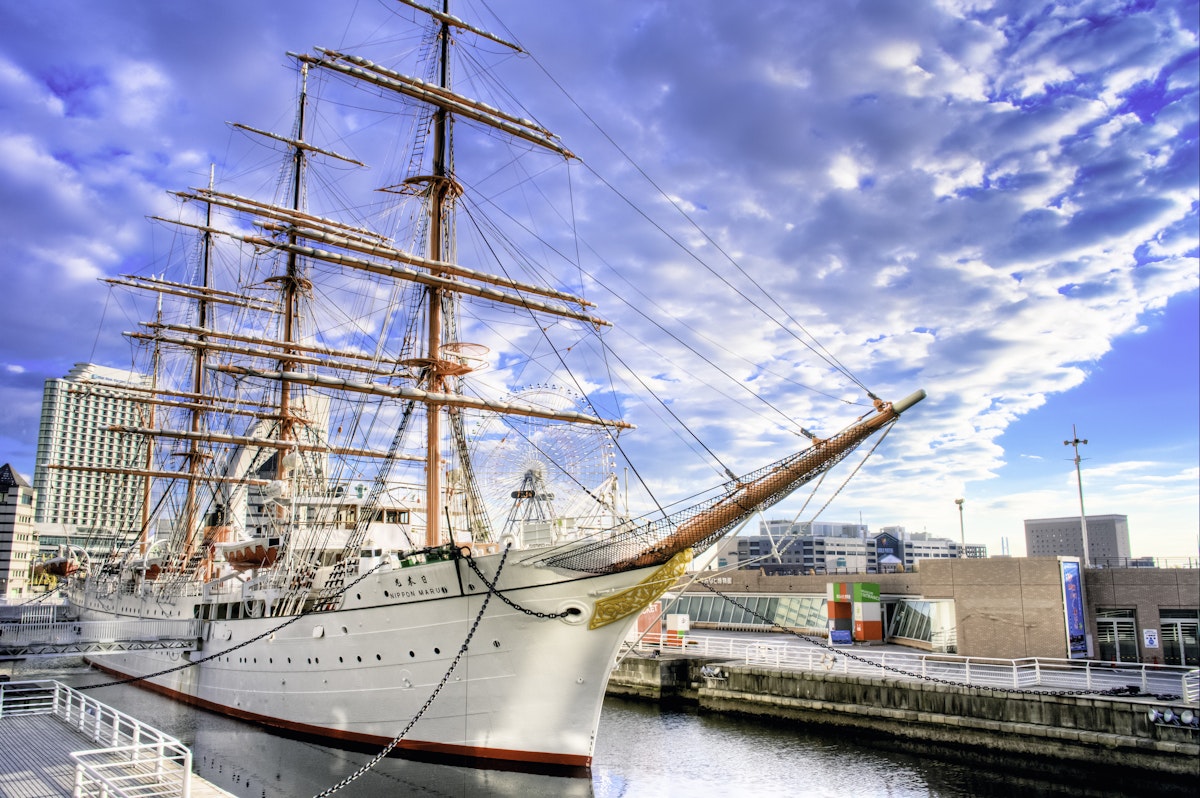 Sailing ship in Yokohama, Japan. She is known as the Nippon Maru.; Shutterstock ID 90362989; Your name (First / Last): Laura Crawford; GL account no.: 65050; Netsuite department name: Online Editorial; Full Product or Project name including edition: BiA images Yokohama, Takayama, Kamakura