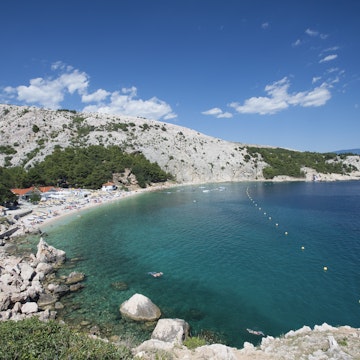 Croatia, View of Bunculuka Beach at Krk island