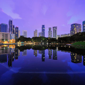 No sunrise this morning as it was pretty cloudy on the horizon but this picture taken during blue hour was sufficient enough. Worth it to walk from Medan Tuanku to LRT Kg Baru to come here early in the morning :)